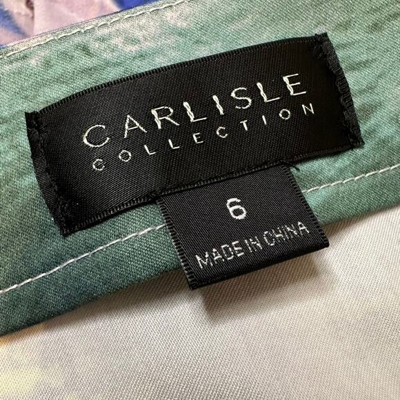 Carlisle Collection Watercolor Cinched Blouse Size 6 Small - Picture 6 of 9